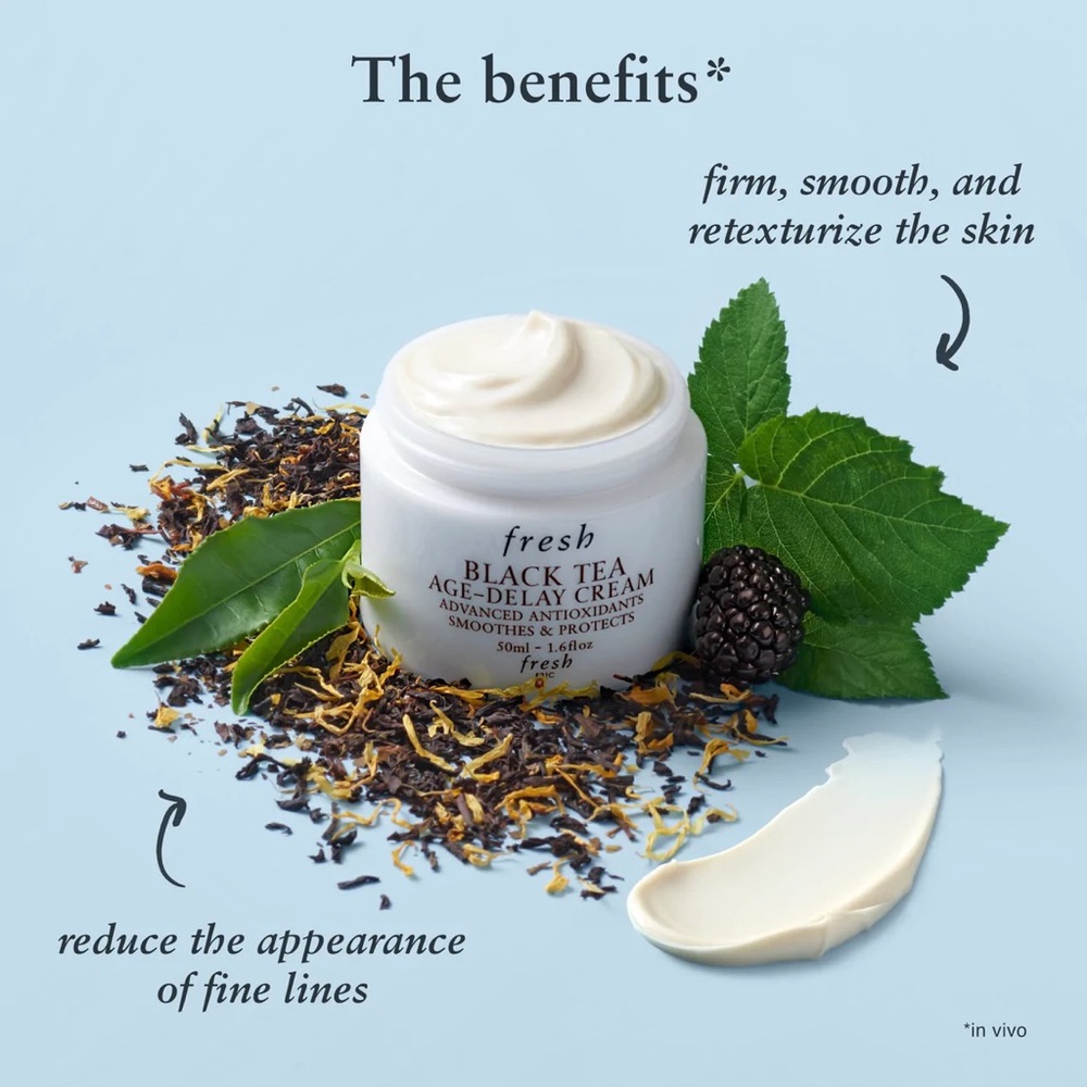 Fresh Black Tea Age Delay Cream | Travel Size | New, No Box